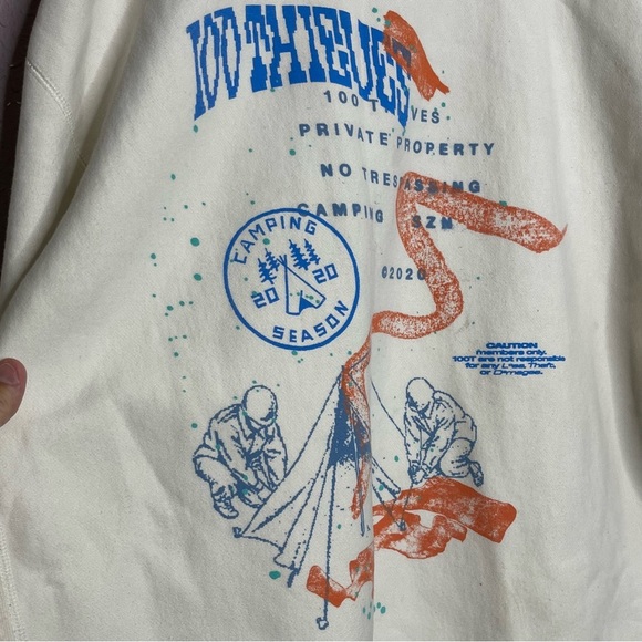 100 Thieves Camping Season 2020 Hoodie Sweater - Picture 4 of 6